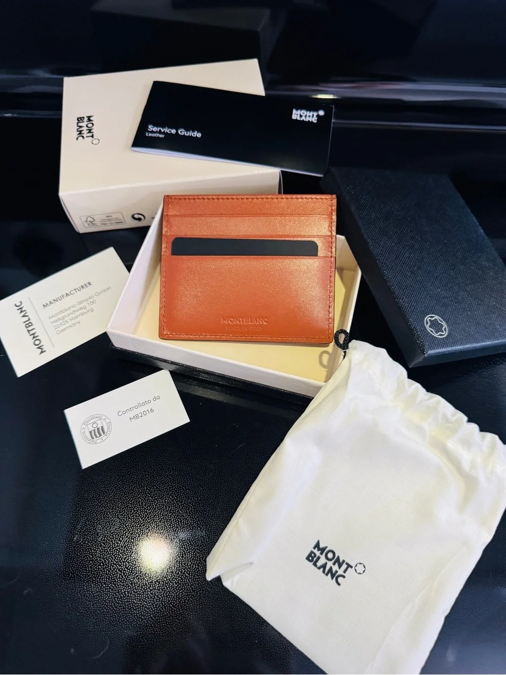 Montblanc Meisterstück 6CC Leather Card Holder Rust Brown NWT Complete Set